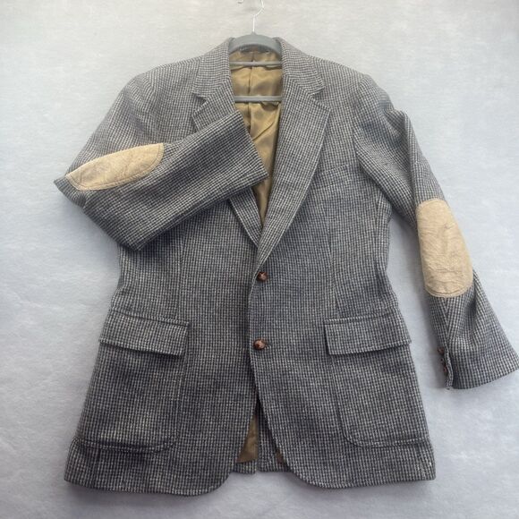 Pendleton Woolen Mill Tweed Blazer Elbow Patches Brown Wool Sport Coat 42 Long - Picture 2 of 15